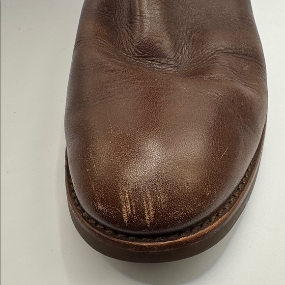 Tory Burch Marlene Riding Boots Brown Leather 9M Gold Buckle Equestrian Tall - Picture 16 of 16